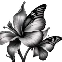 calla lilies and butterfly  tattoo design idea