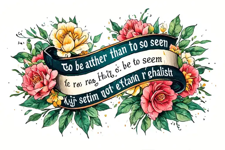 Latin phrase. to be rather than to seem tattoo design idea