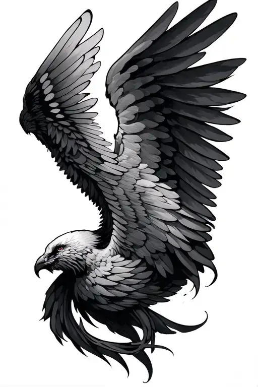 angle wings wrapped tattoo design idea