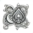 ace of spades with an infinity symbol intertwined tattoo design idea
