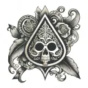 ace of spades with an infinity symbol intertwined tattoo design idea