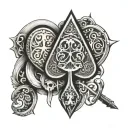 ace of spades with an infinity symbol intertwined tattoo design idea