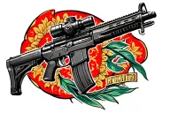 Gun m16 tattoo design idea
