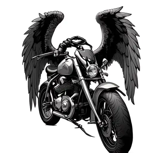 angel scorpion motorcycle October tattoo design idea