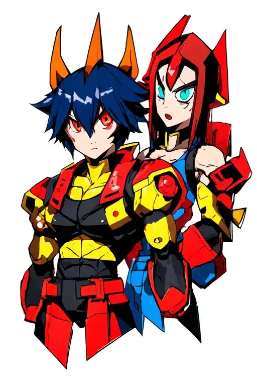 Gurren Lagann Adult Simon and kamina with Super Tengan toppa Gurren lagann behind them  tattoo design idea