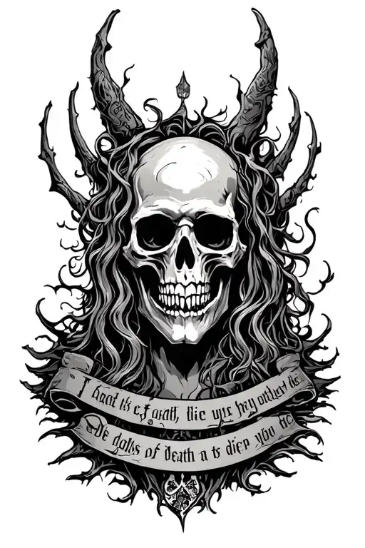 gods of death with quote to die tattoo design idea