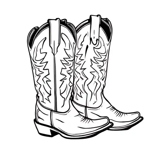 pair of cowboy boots tattoo design idea