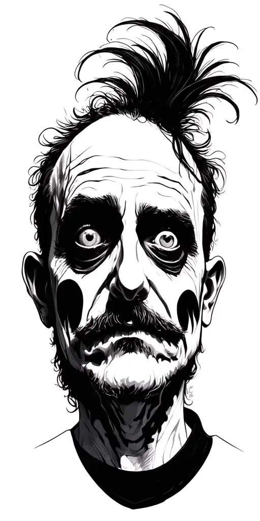 Tim burton man looking tattoo design idea