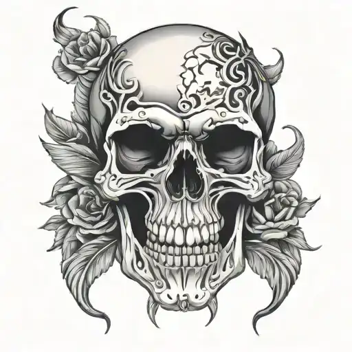 skull wearing tattoo design idea