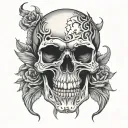 skull wearing tattoo design idea