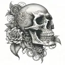 skull wearing tattoo design idea