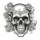 skull wearing tattoo design idea