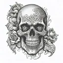 skull wearing tattoo design idea