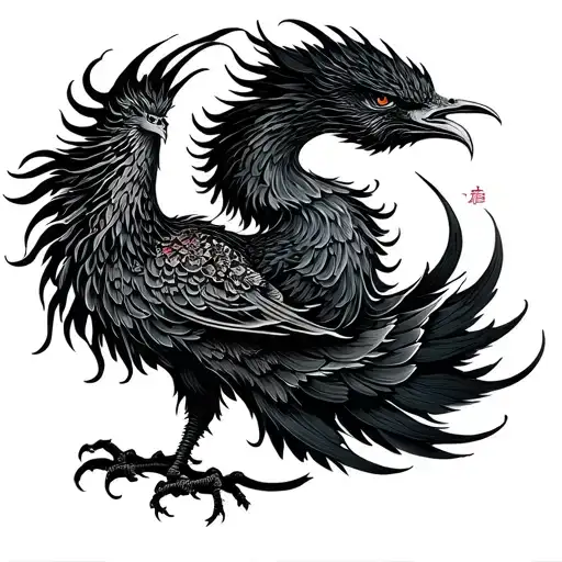 Gothic Phoenix tattoo design idea