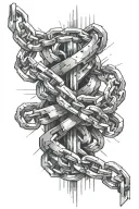 3. Broken Chains and LightChains breaking apart at the wrist, with beams of divine light shining through tattoo design idea