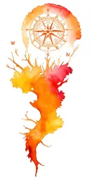 tree compass mandala design tattoo design idea