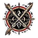 Tyr runic tattoo tattoo design idea