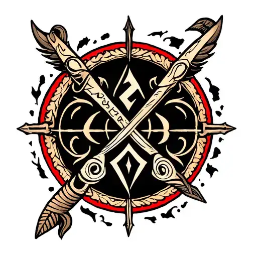 Tyr runic tattoo tattoo design idea