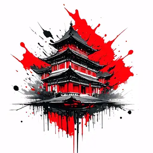Chinese Building tattoo design idea