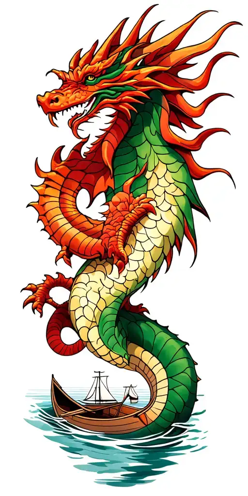 Water / canoe / welsh dragon / chef / sailing / 3 daughters /  my wife / tattoo design idea