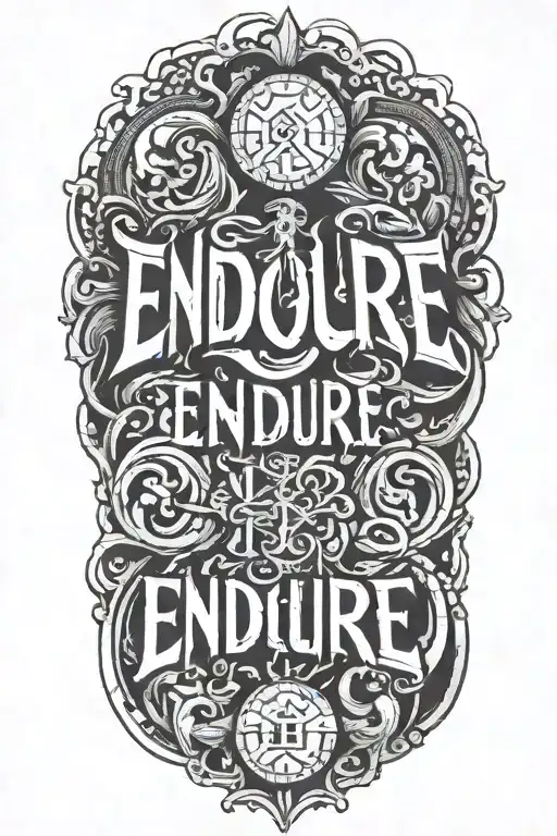 the word endure emerging from stone  tattoo design idea