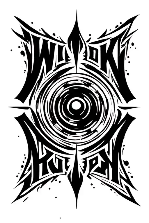"WNDK" sniper scope focus lines tattoo design idea
