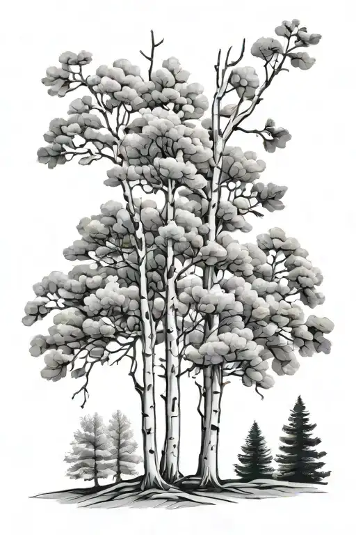 aspen trees tattoo design idea
