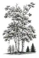 aspen trees tattoo design idea