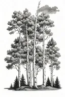 aspen trees tattoo design idea