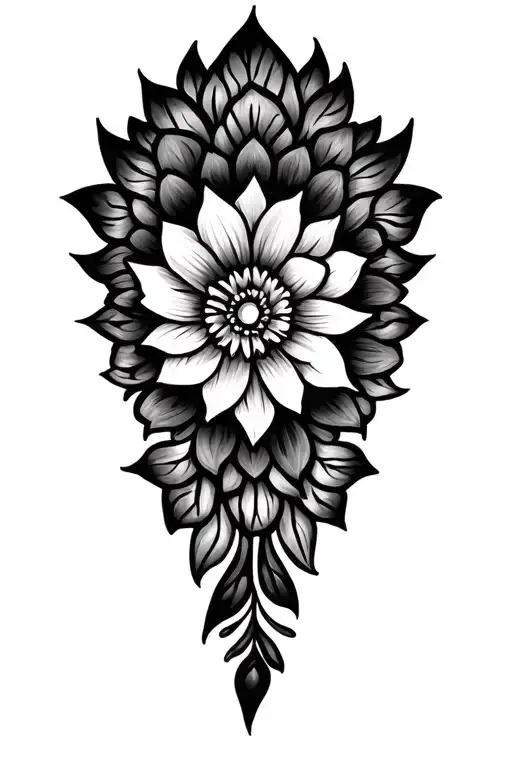 mandala, floral tattoo design idea