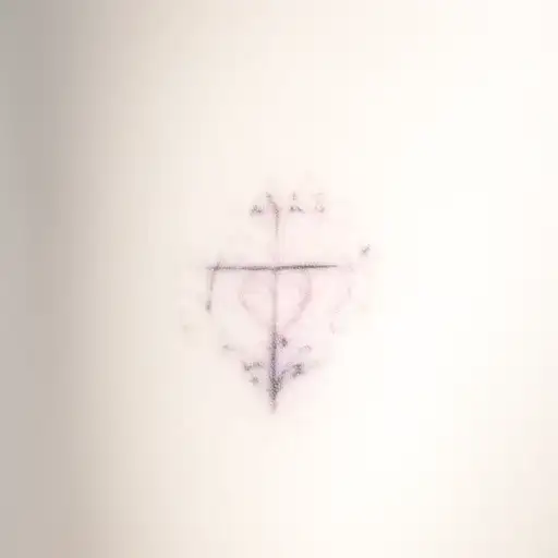 Name Isaac with cross and heart tattoo design idea
