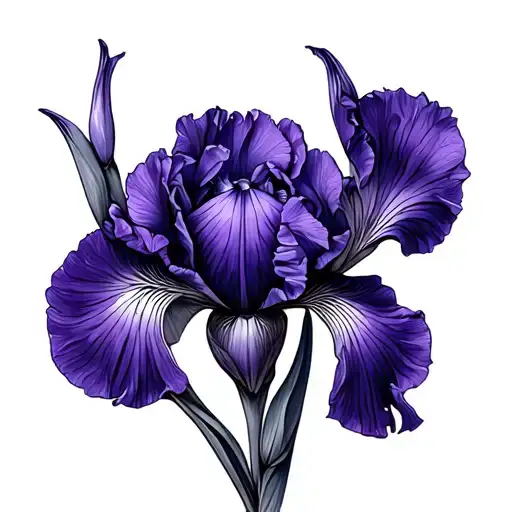 Purple Iris tattoo design idea