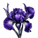 Purple Iris tattoo design idea