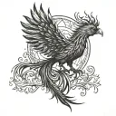 A phoenix rising from the ashes, symbolizing resilience and strength tattoo design idea