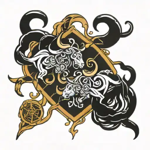 Taurus and Gemini zodiac sign intertwined tattoo design idea