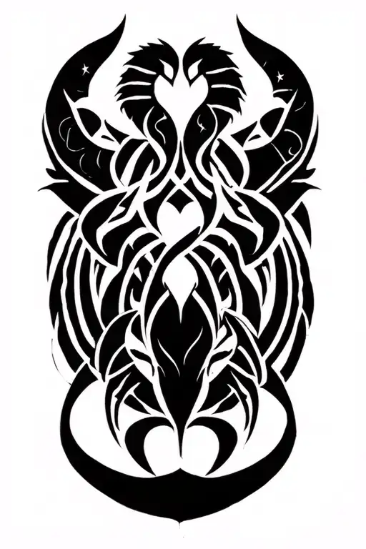 zodiac sign interwined Pisces Scorpio Gemini Capricorn Leo symbols tattoo design idea