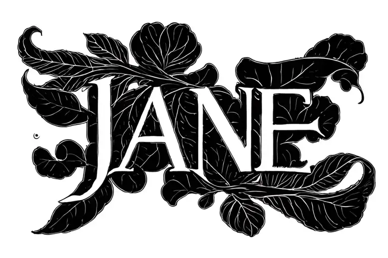 "JANE" calligraphy tattoo tattoo design idea