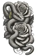 Snake and Rose tattoo design idea