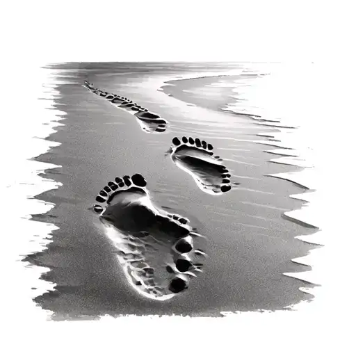 Footprints In The Sand tattoo design idea