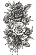 birth flowers may January March August tattoo design idea