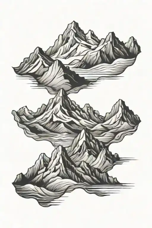 mountain range medium sized tattoo tattoo design idea