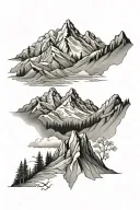 mountain range medium sized tattoo tattoo design idea