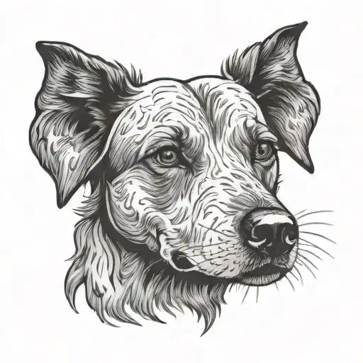 dog nose print in a heart tattoo design idea