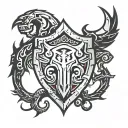 horde symbol, Braum shield adorned, 7 days to die, borderlands tattoo design idea