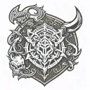 horde symbol, Braum shield adorned, 7 days to die, borderlands tattoo design idea