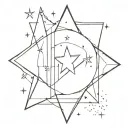 David star filled sky tattoo design idea