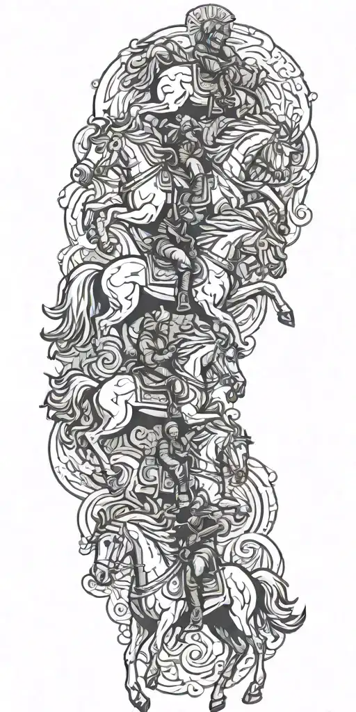 the four horsemen of the apocalypse riding tattoo design idea