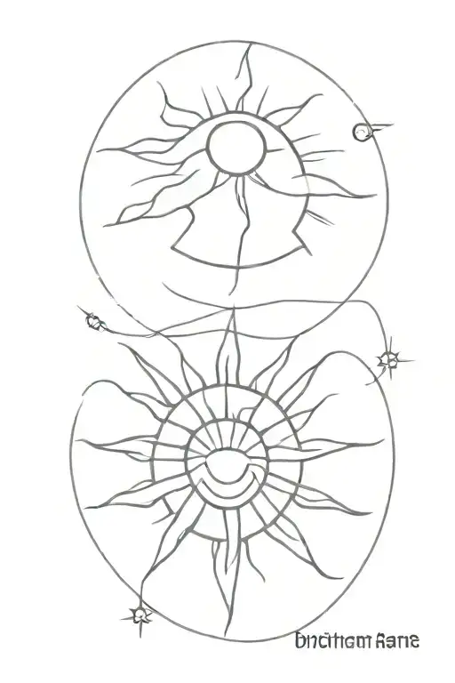 spine tattoo, fine line dainty sun tattoo design idea