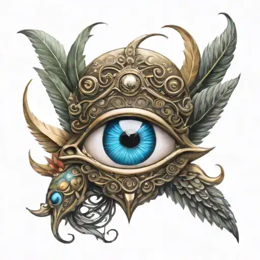 thoth enki creation ra eye surrounded tattoo design idea