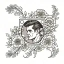 a tape of the smiths in a flower field tattoo design idea